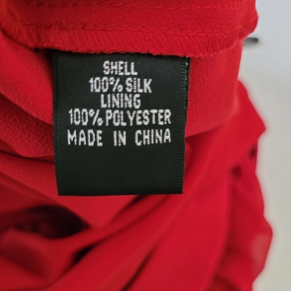 Adrianna Papell Scarlett Red Beaded Waist Pleated Bust Cocktail Dress - Picture 11 of 13